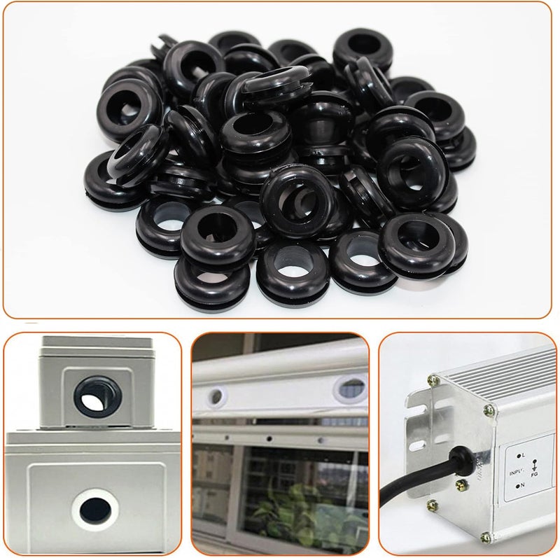 EASYEAH Store Rubber Grommets for Wiring 9/16 Inch Panel Hole 1/2 in ID Firewall Grommet Automotive, Eyelet Ring Gasket Hole Grommets for Metal Electric Box, Wires Cables Hoses Protection, 45 Pcs, 12x15 mm - Image 4